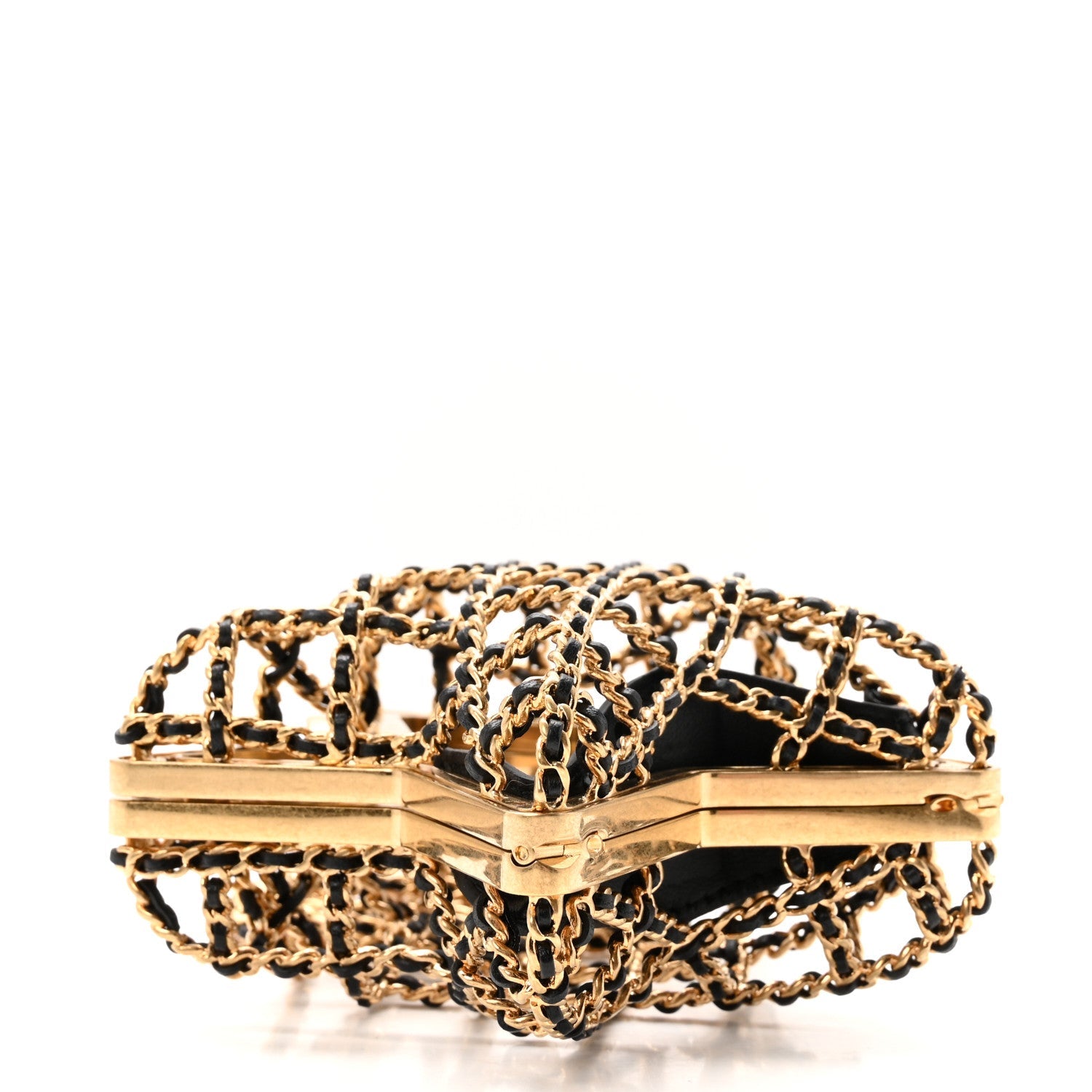 Metal CC Star Minaudiere Crossbody Gold Black