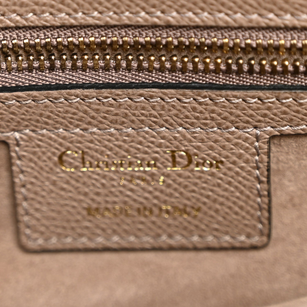 Grained Calfskin Saddle Bag Warm Taupe