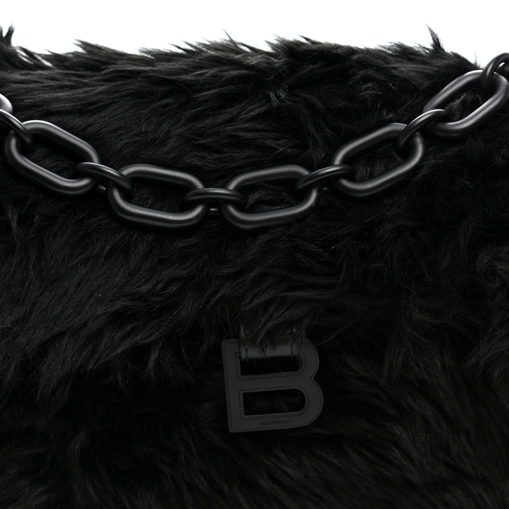 Faux Fur Small Downtown Shoulder Bag Black