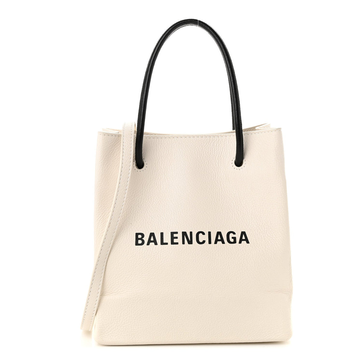 Calfskin Logo XXS Shopping Tote White
