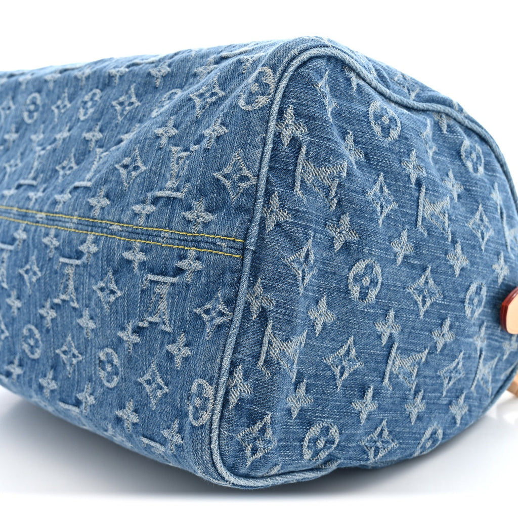 Monogram Denim Speedy Soft 30 Blue