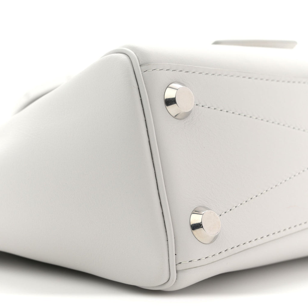 Smooth Calfskin Mini Bel Air Carry All Bag White