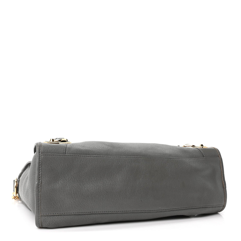 Chevre Gold Metallic Edge Hardware City Gris Acier