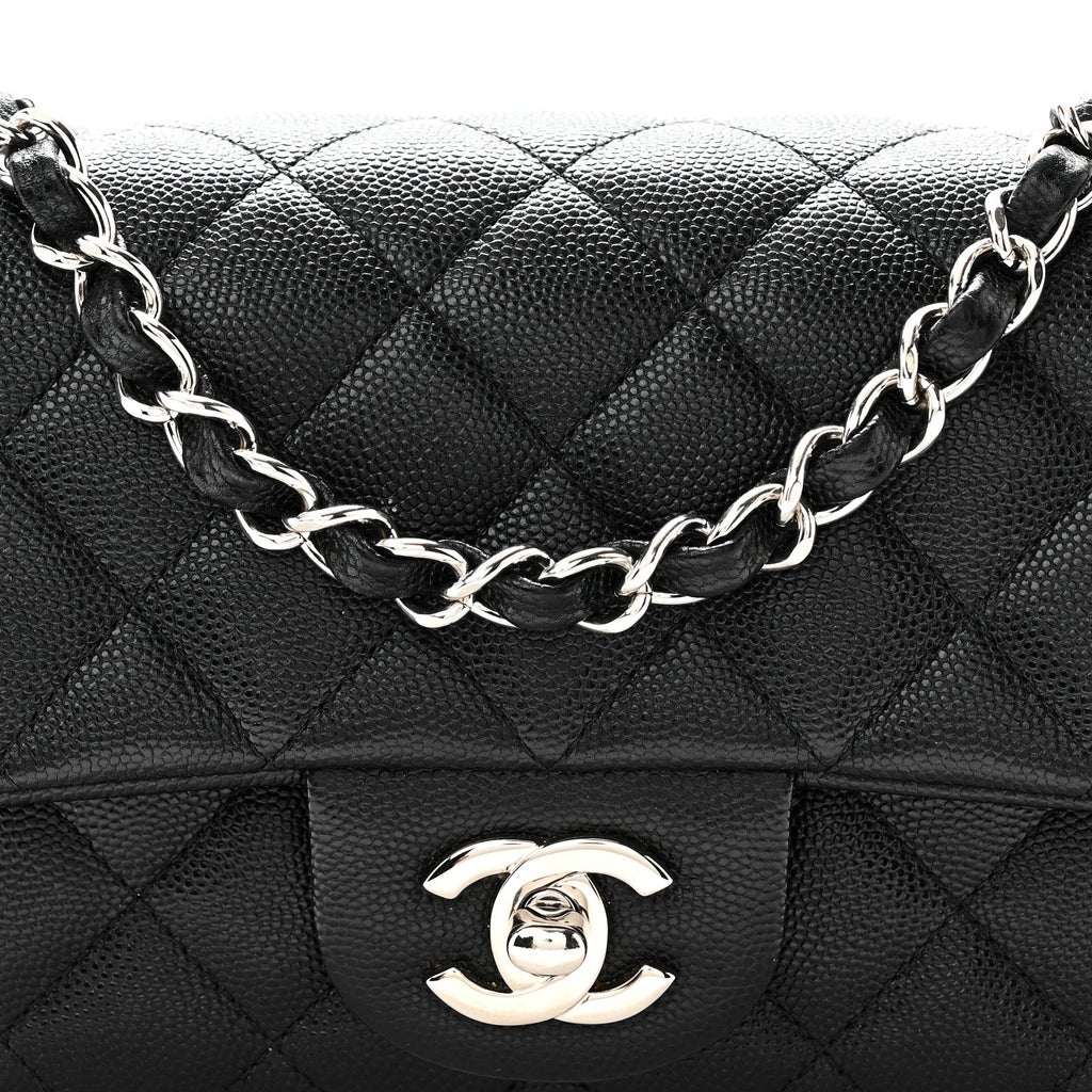 Caviar Quilted Mini Rectangular Flap Black