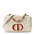 Calfskin Cannage Dioramour Heart Small Caro White Red