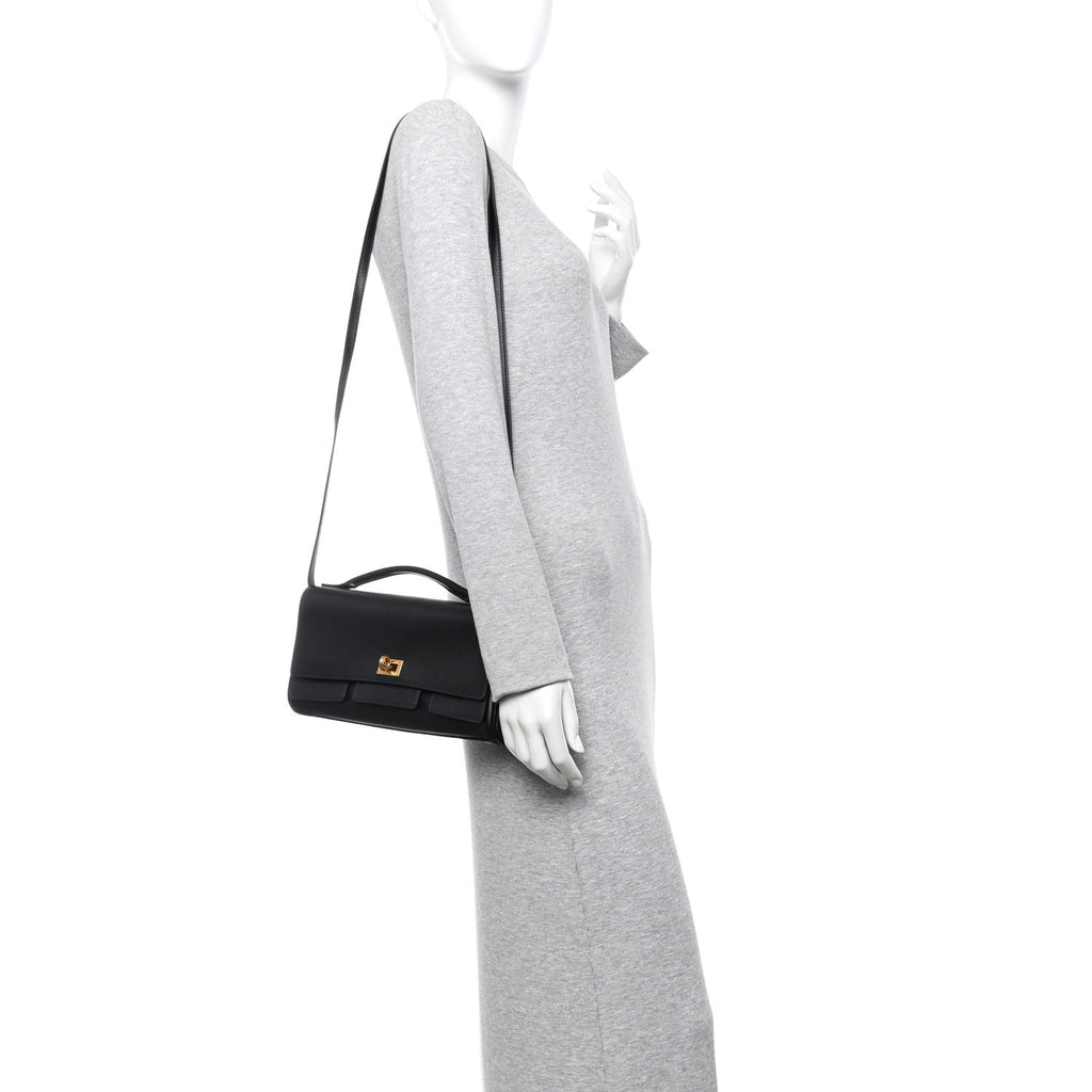 Smooth Calfskin Small Bel Air Clutch On Strap Black Black