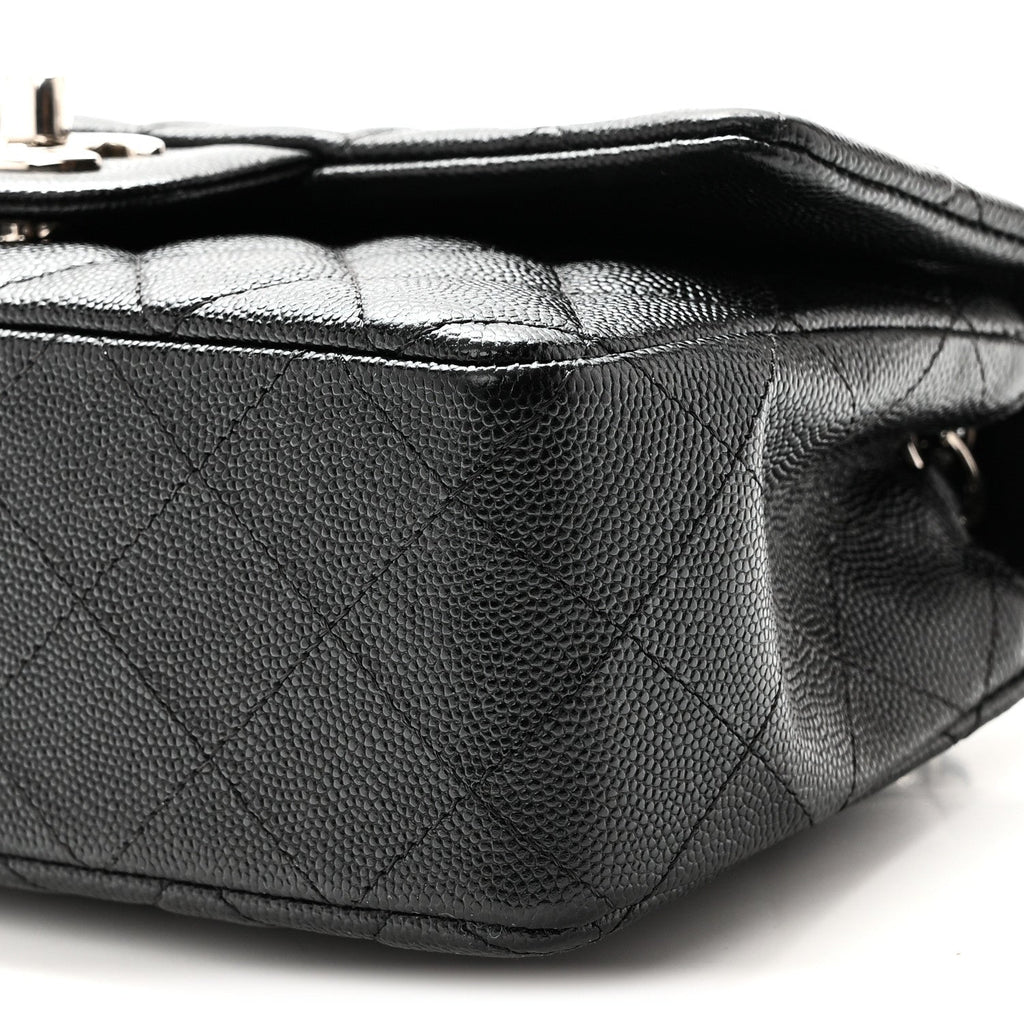 Caviar Quilted Mini Rectangular Flap Black