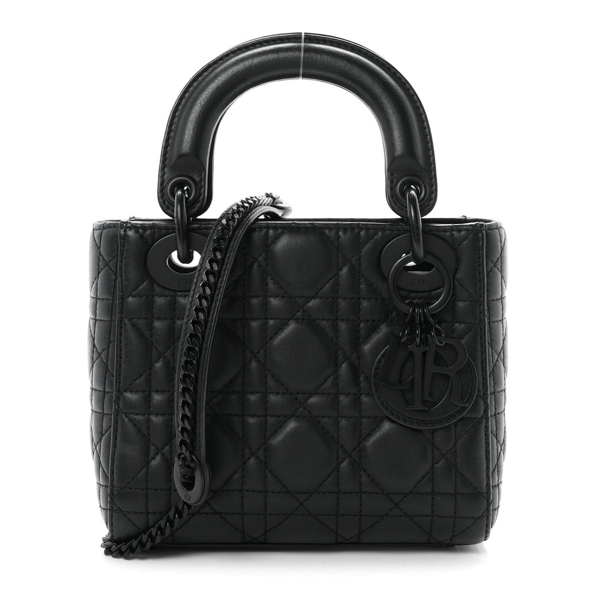 Ultra Matte Calfskin Cannage Mini Lady Dior Black