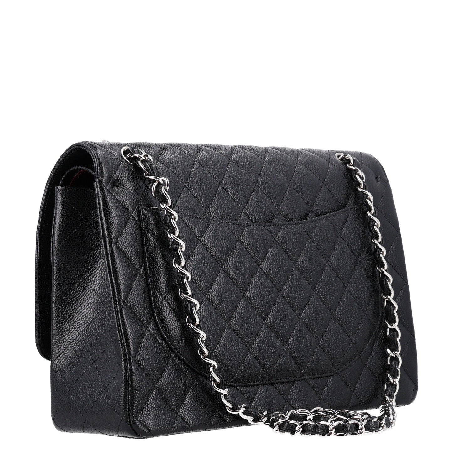 Caviar Quilted Maxi Double Flap Black