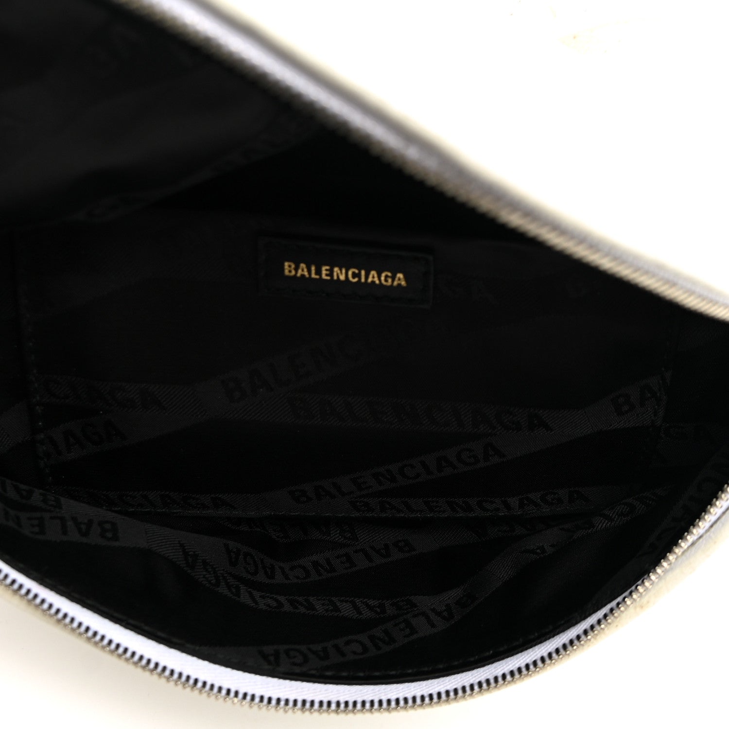 Shiny Goatskin Allover Logo Embossed XXS Souvenir Belt Bag White
