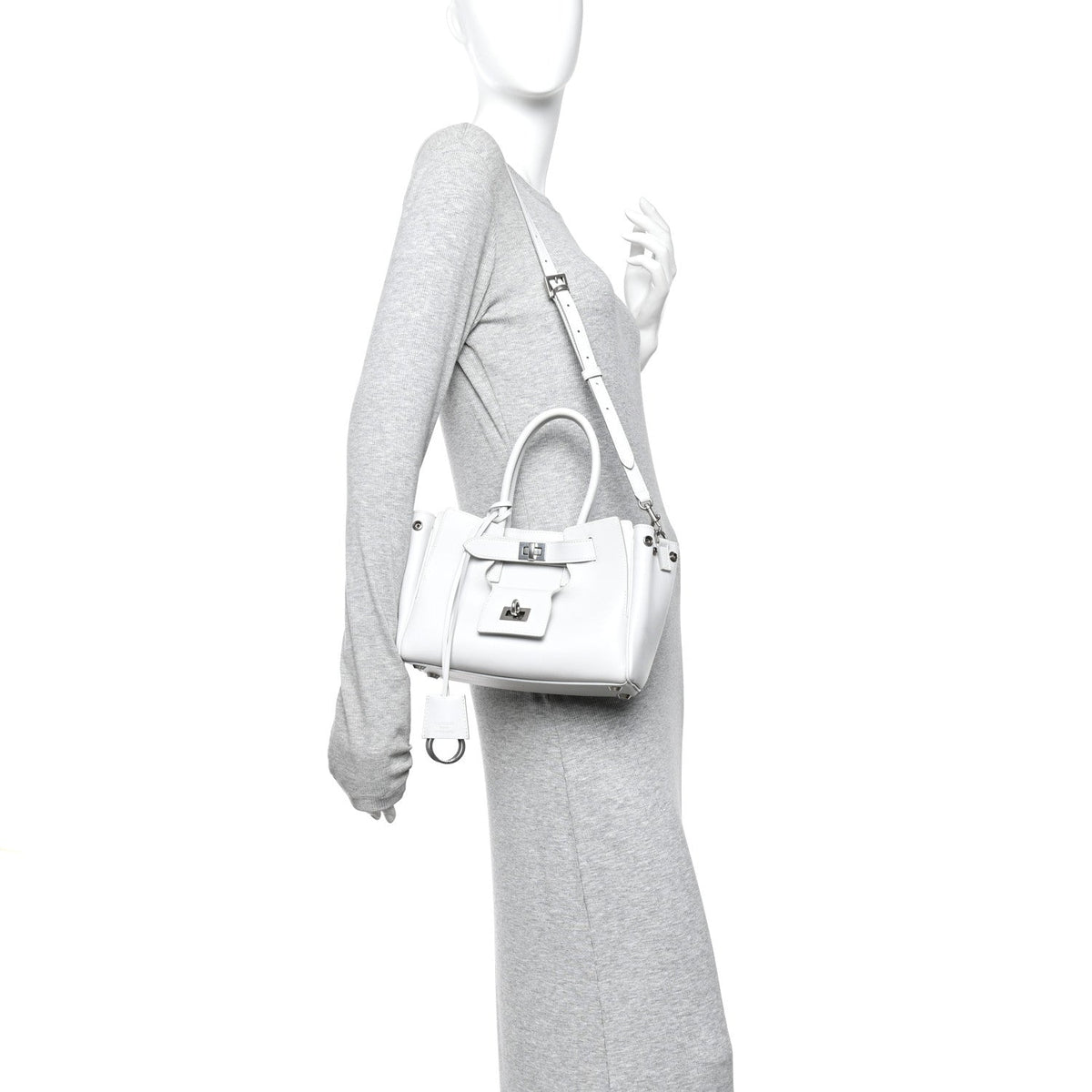 Smooth Calfskin Mini Bel Air Carry All Bag White