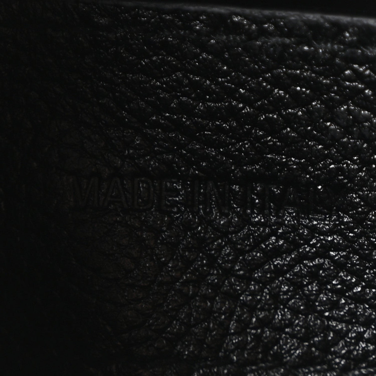 Grained Calfskin Logo S Ville Top Handle Bag Black White