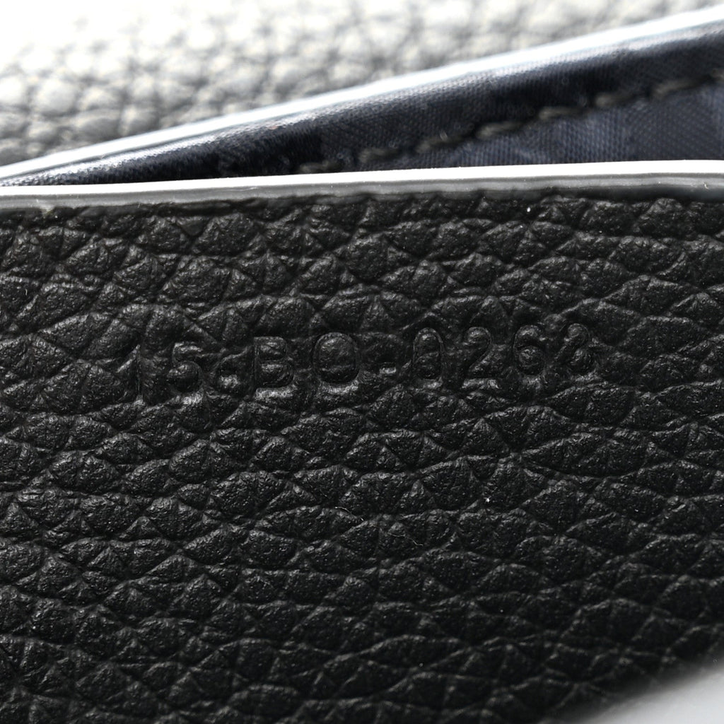 Grained Calfskin Saddle Messenger Bag With Strap Black