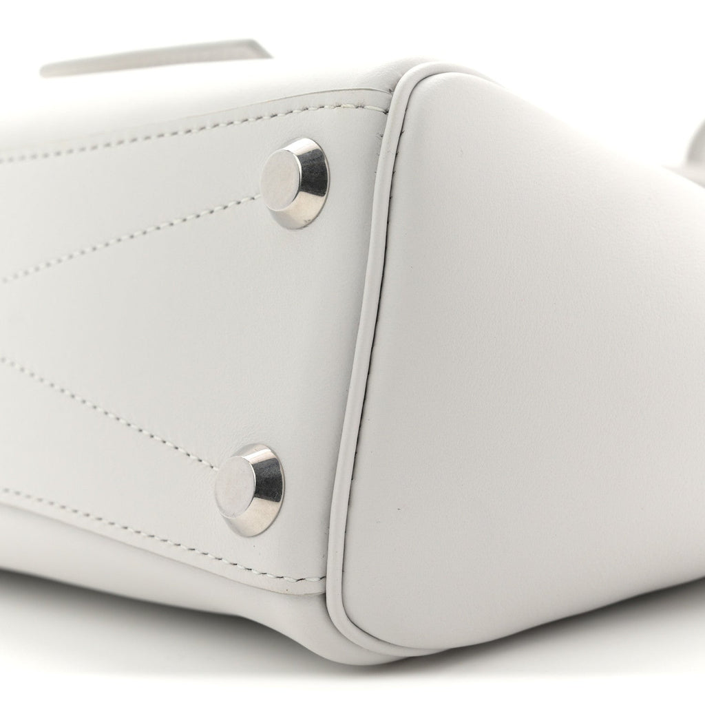 Smooth Calfskin Mini Bel Air Carry All Bag White