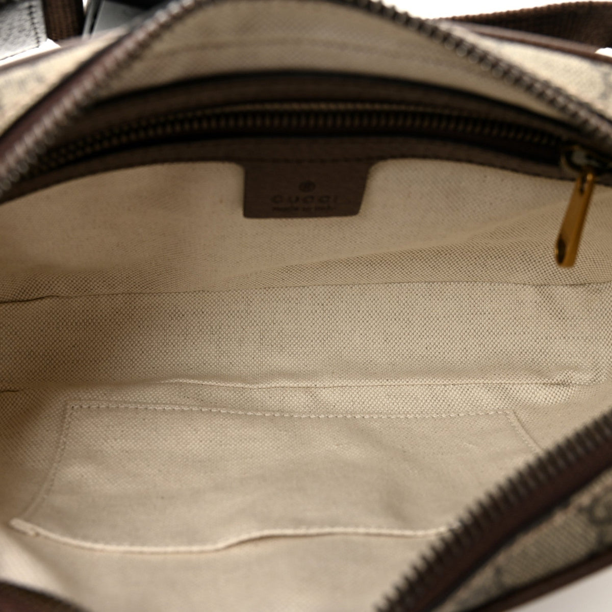 Soft GG Supreme Monogram Medium Ophidia Belt Bag Dark Brown