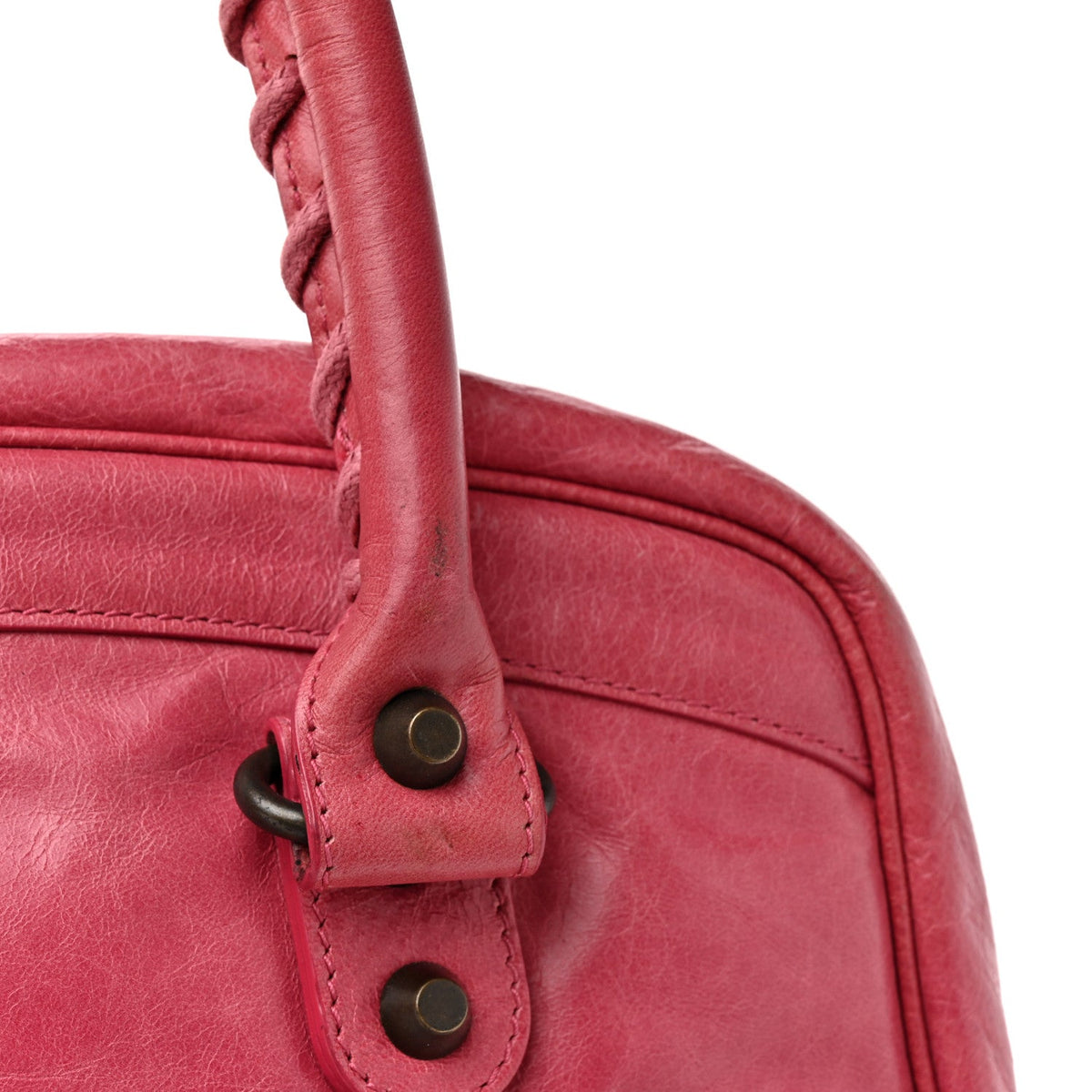 Agneau Classic Hardware Briefcase Tote Pivoine