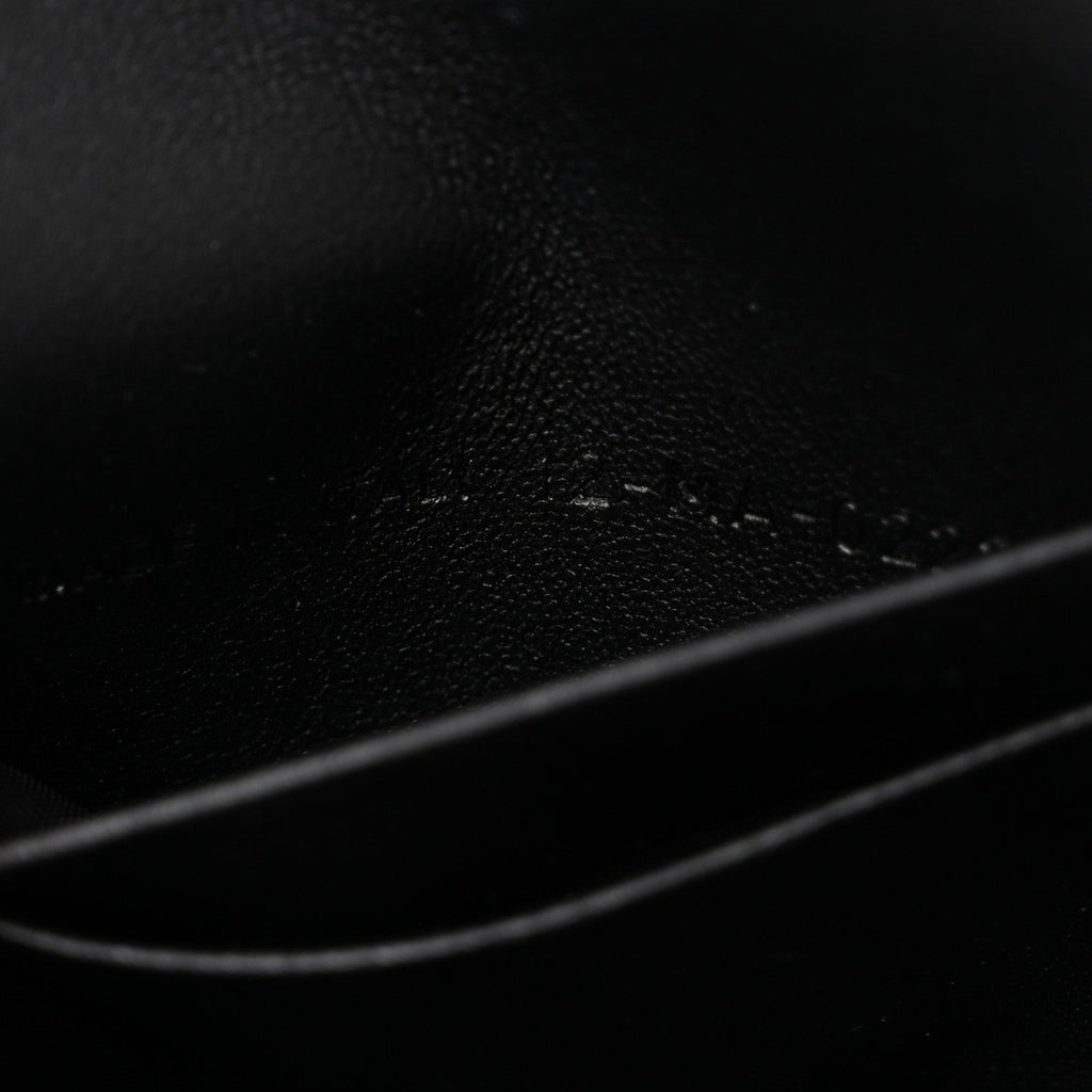 Supple Calfskin Caro Pouch with Chain Black
