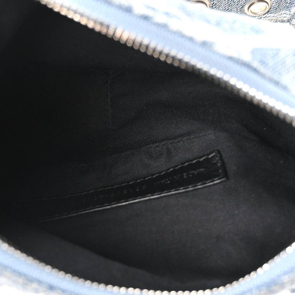 Bleached Denim BB Monogram Le Cagole Shoulder Bag XS Blue