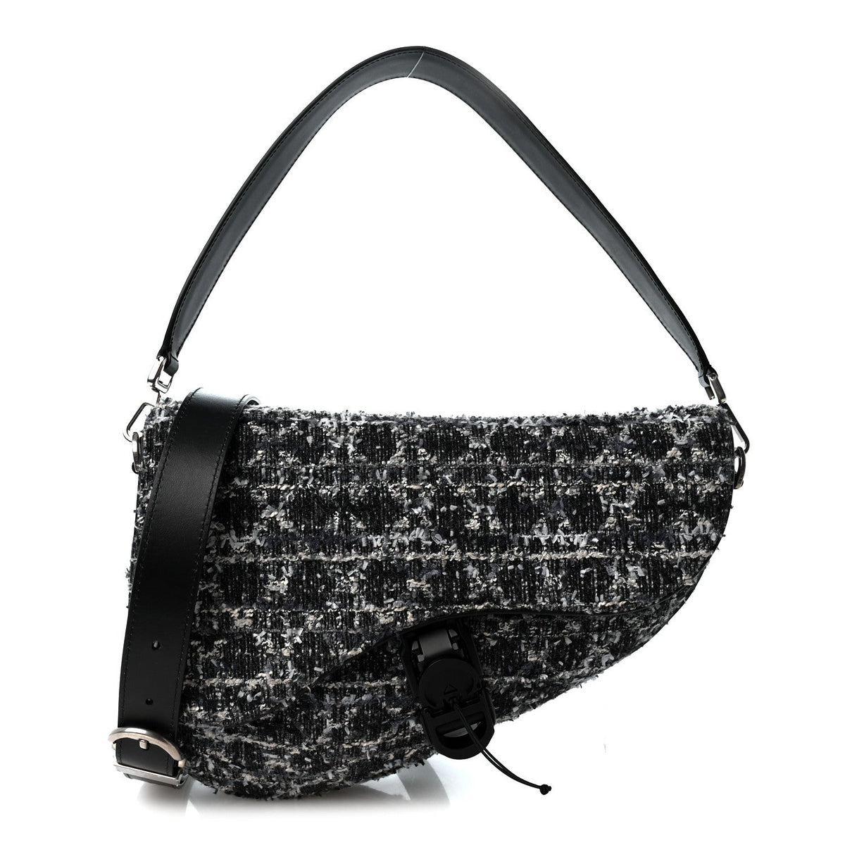 Tweed Saddle Bag Dark Blue