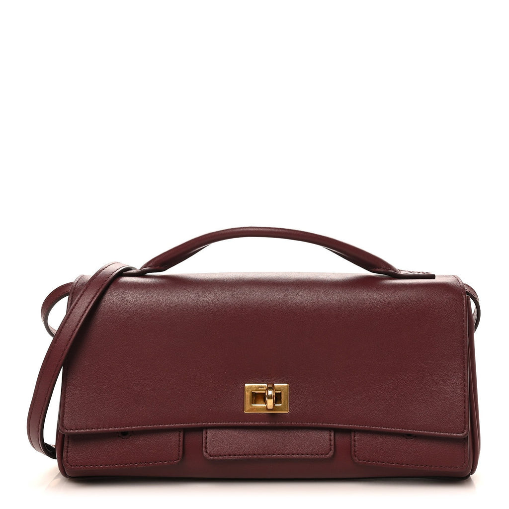 Smooth Calfskin Small Bel Air Clutch On Strap Dark Burgundy Dark Burgundy