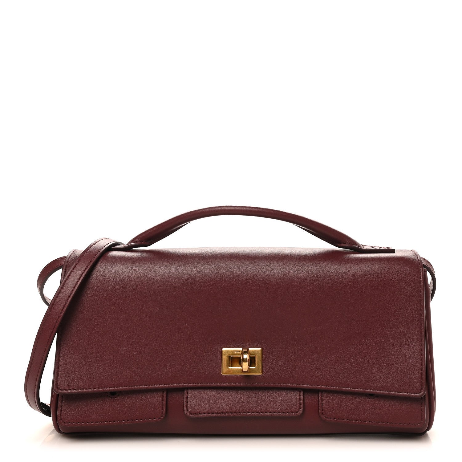 Smooth Calfskin Small Bel Air Clutch On Strap Dark Burgundy Dark Burgundy