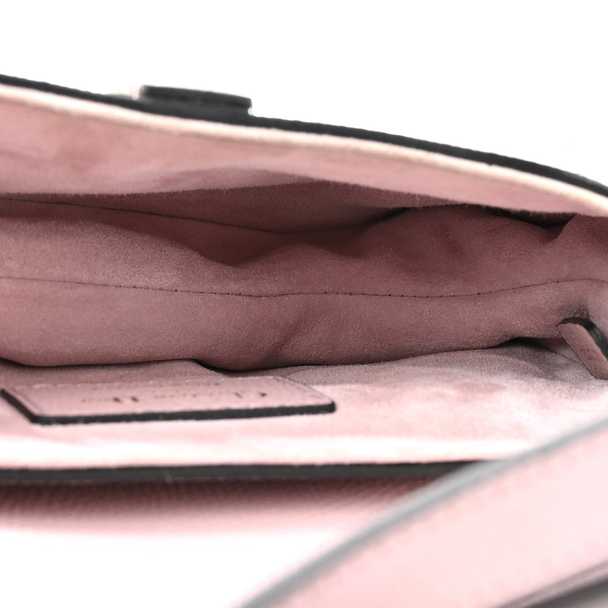 Grained Calfskin Mini Saddle Bag Light Pink