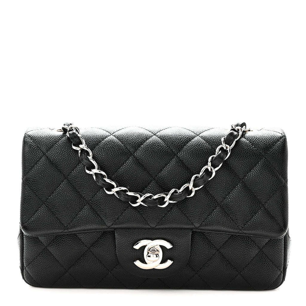Caviar Quilted Mini Rectangular Flap Black