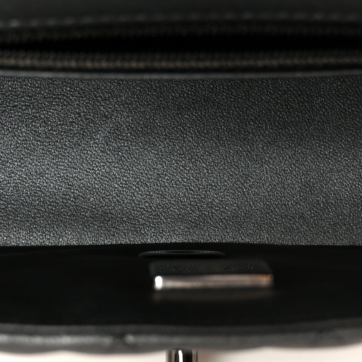 Pearly Lambskin Quilted Mini Rectangular Flap So Black