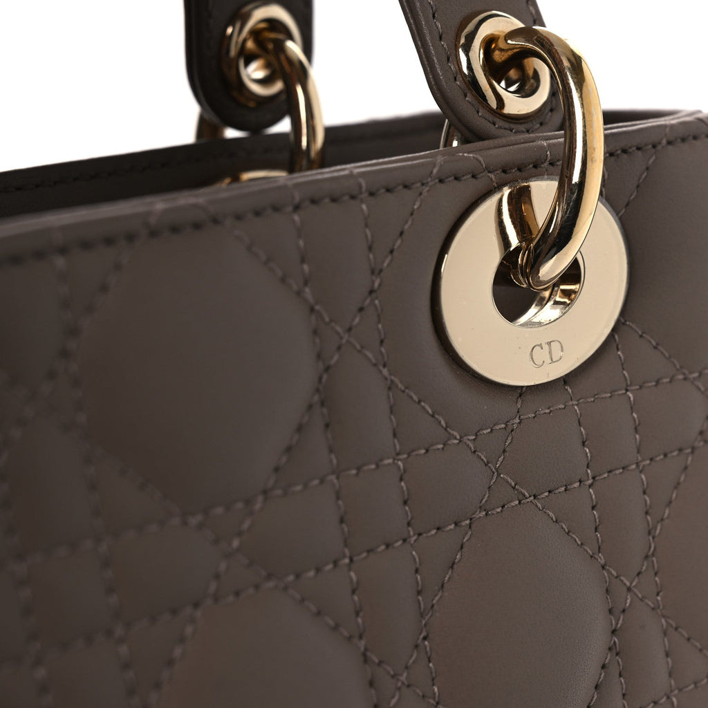 Lambskin Cannage Small My ABCDior Lady Dior Warm Taupe