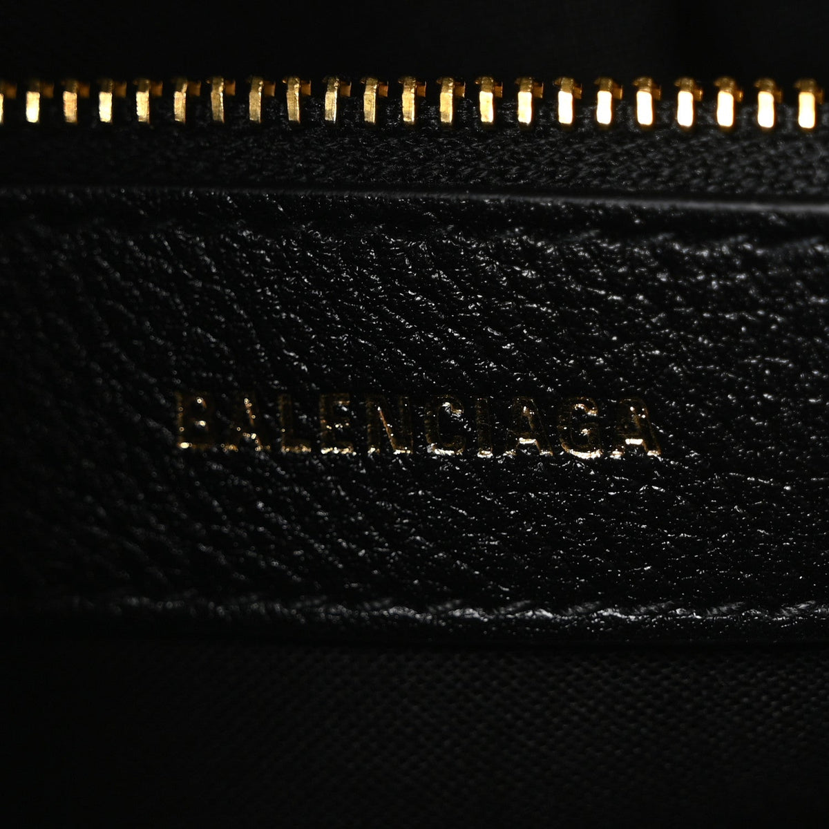 Grained Calfskin Logo S Ville Top Handle Bag Black White