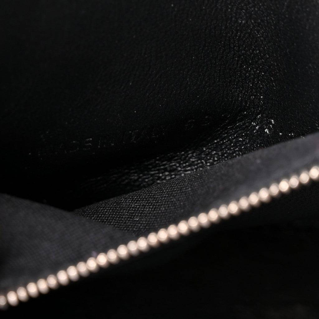 Grained Calfskin Small Hourglass Top Handle Bag Black