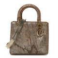 X LEE BUL Treated Calfskin Medium Lady Dior Art Bronze