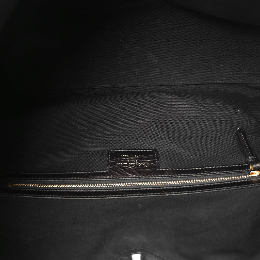 Crinkled Calfskin Macrocannage Large Voyage Bag Black