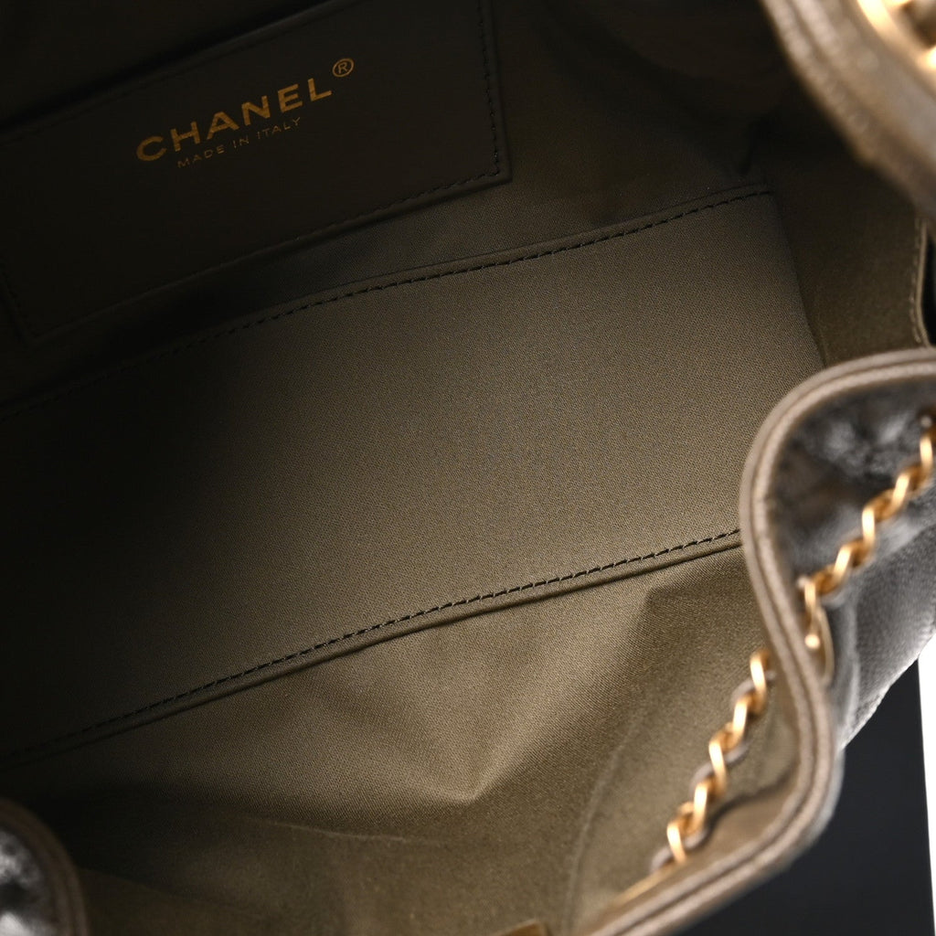 Caviar Quilted Mini Chanel 25 Handbag Dark Khaki