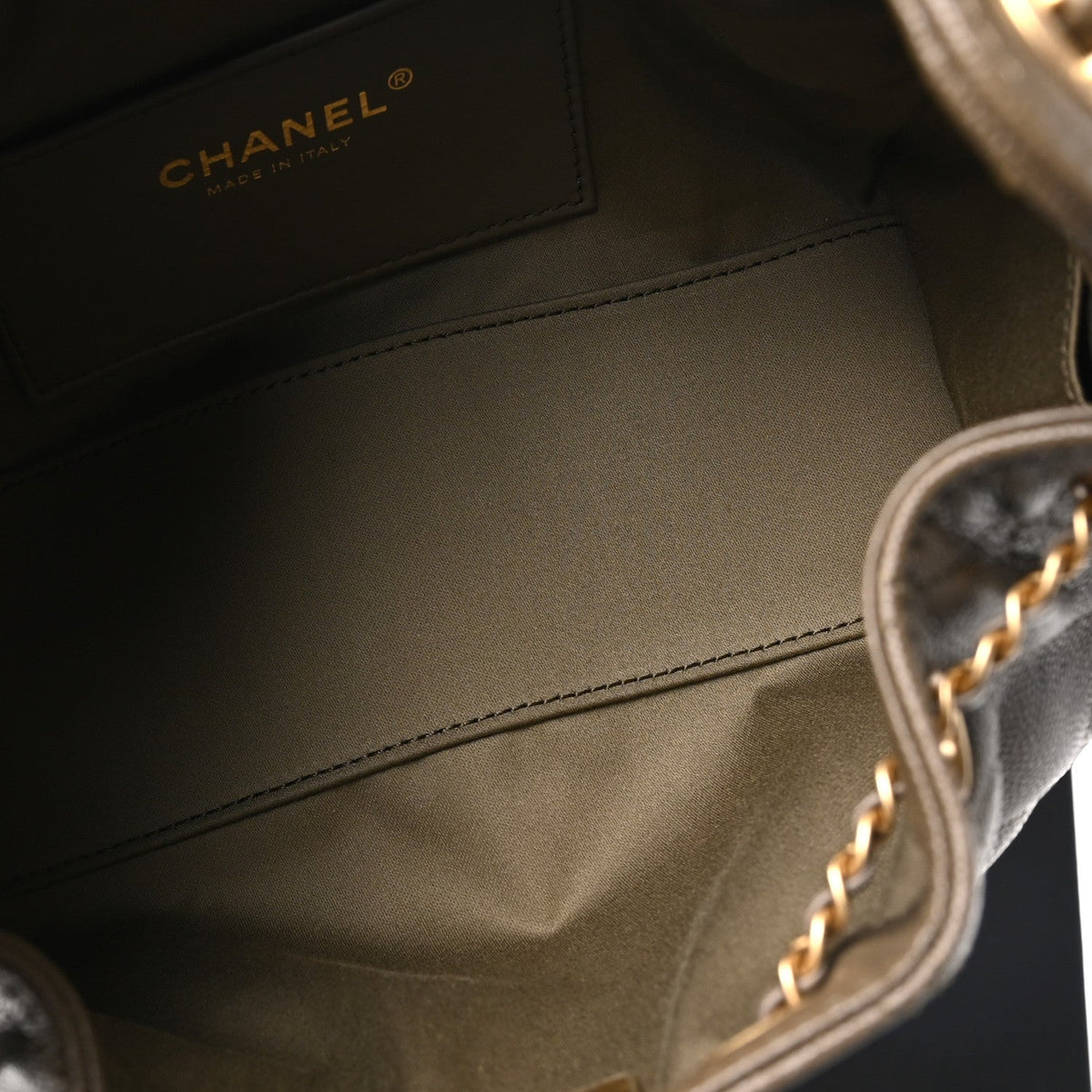 Caviar Quilted Mini Chanel 25 Handbag Dark Khaki