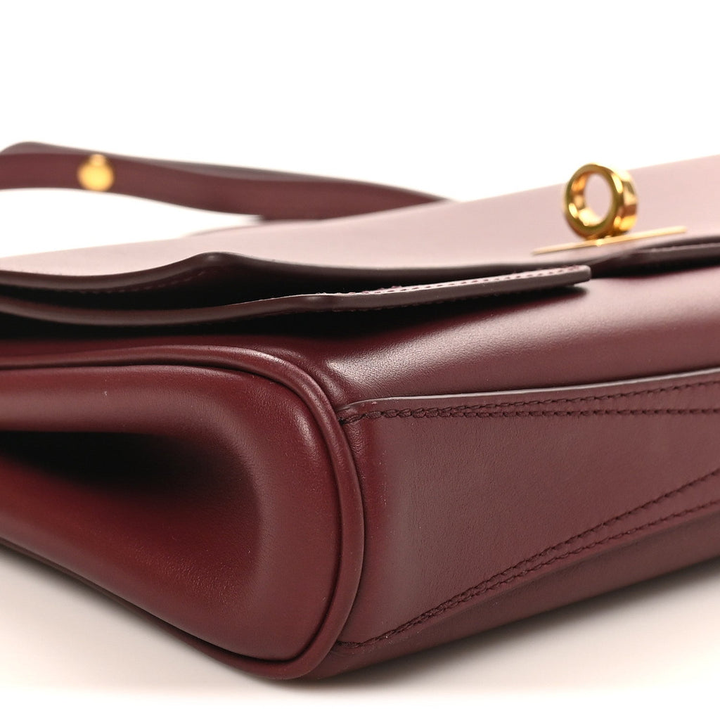 Smooth Calfskin Small Bel Air Clutch On Strap Dark Burgundy Dark Burgundy