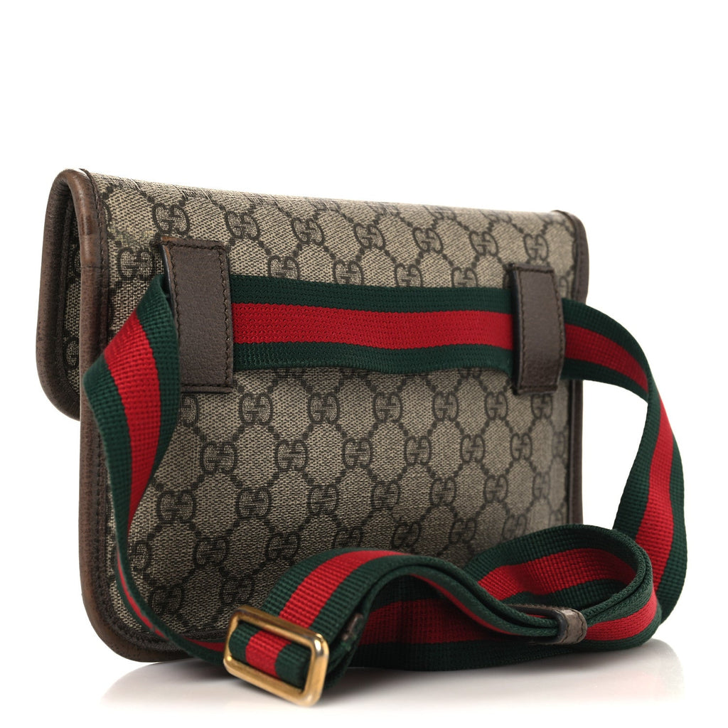 GG Supreme Monogram Neo Vintage Web Belt Bag Brown