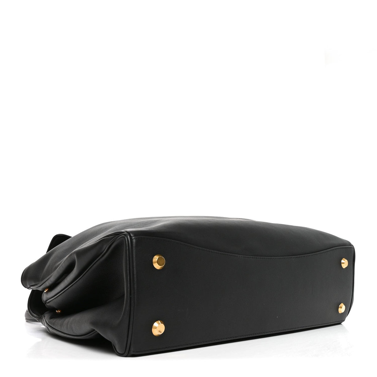 Smooth Calfskin Large Rodeo Top Handle Handbag Black