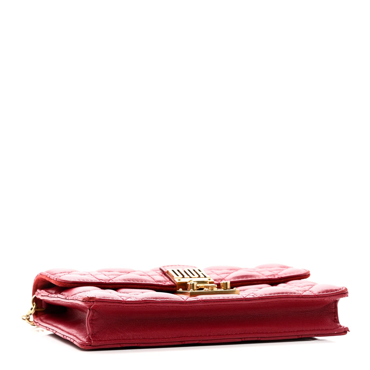 Lambskin Cannage Dioraddict Wallet On Chain Clutch Fuchsia