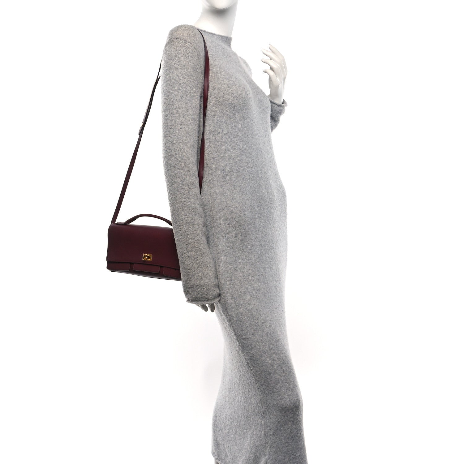 Smooth Calfskin Small Bel Air Clutch On Strap Dark Burgundy Dark Burgundy