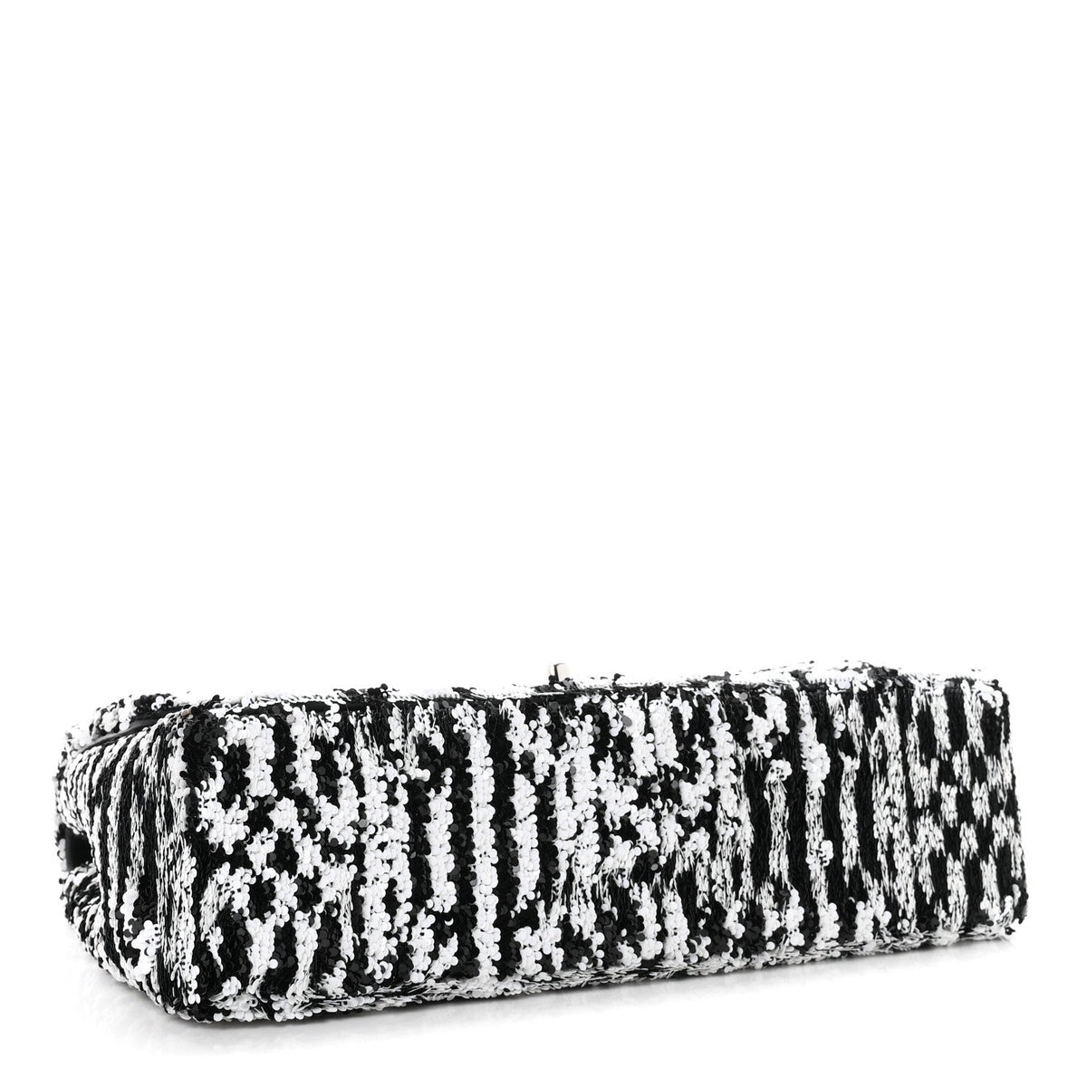 Sequin CC Medium Flap Black White