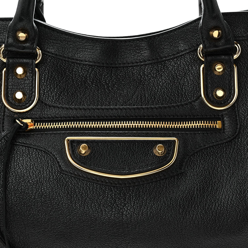 Chevre Gold Metallic Edge Hardware City Black