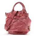 Agneau Giant 21 Silver Hardware Pompon Framboise