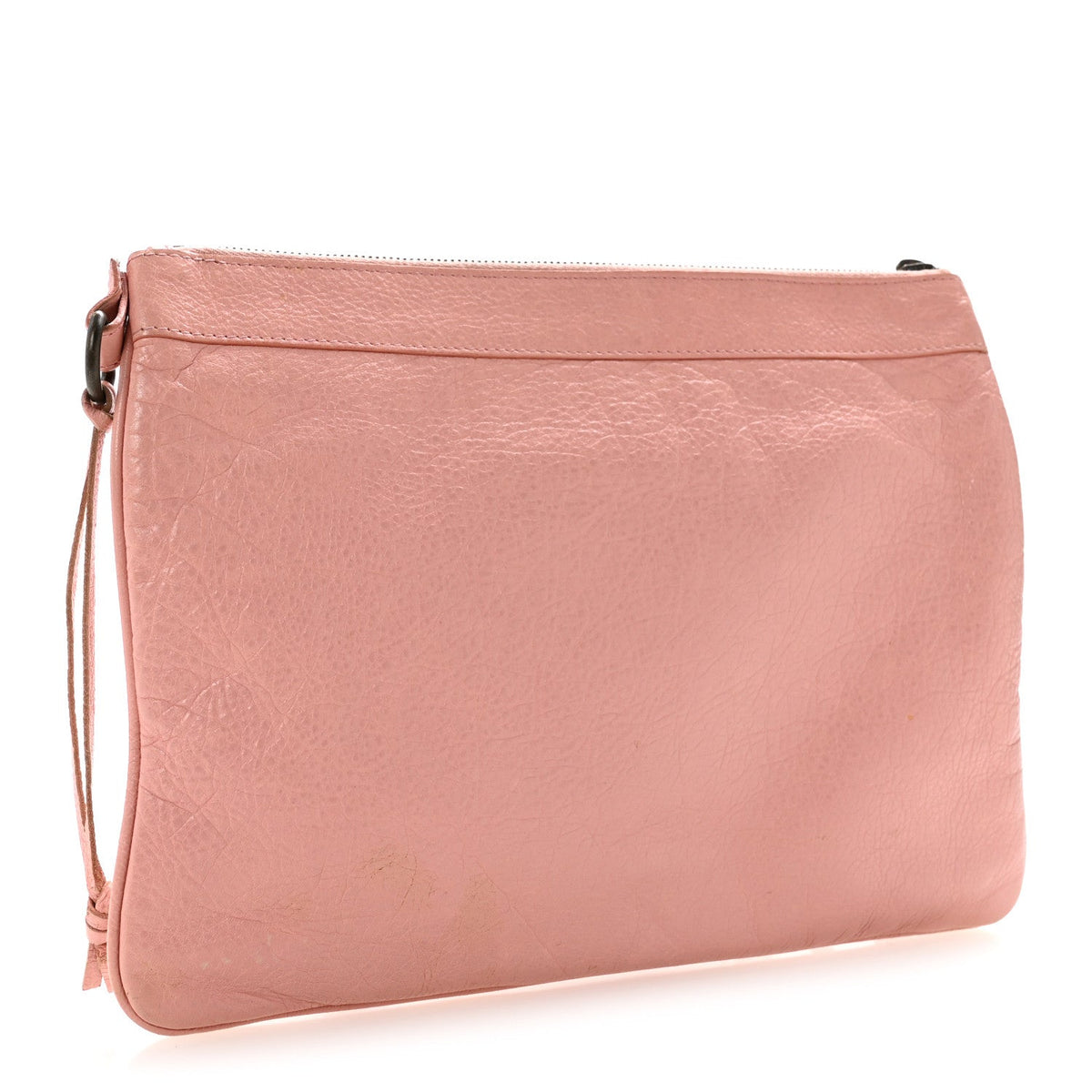 Agneau Classic Hardware Flat Handle Clutch Rose Peche