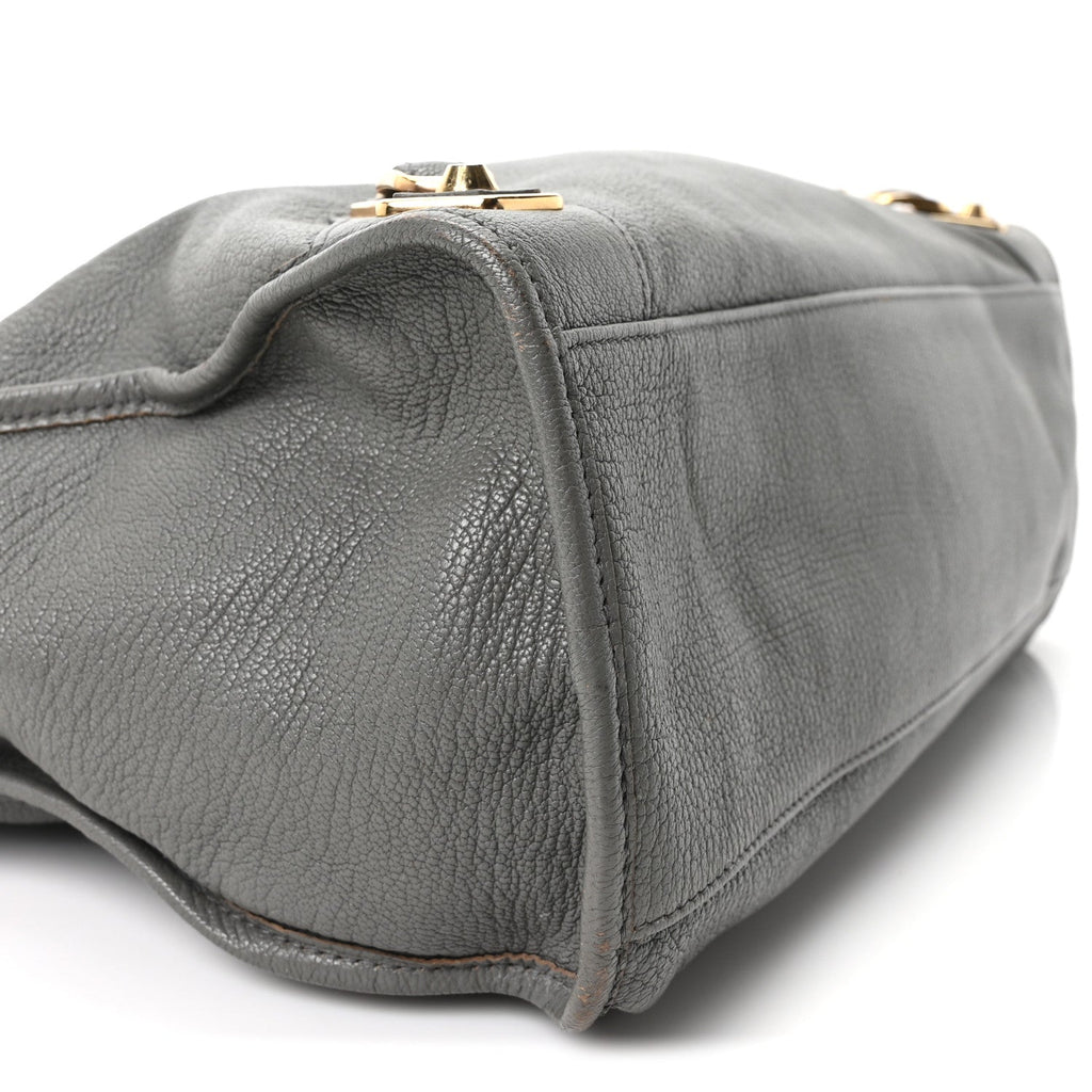 Chevre Gold Metallic Edge Hardware City Gris Acier