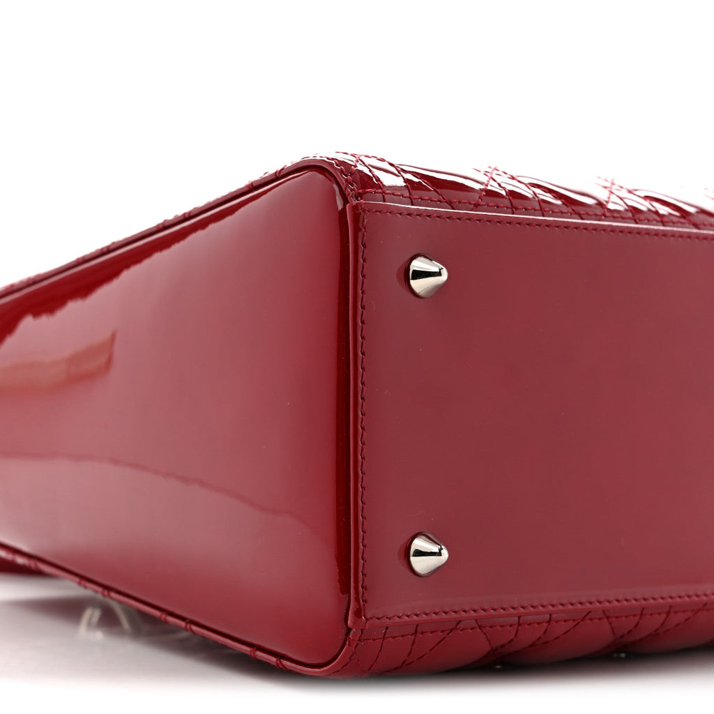 Patent Cannage Medium Lady Dior Red