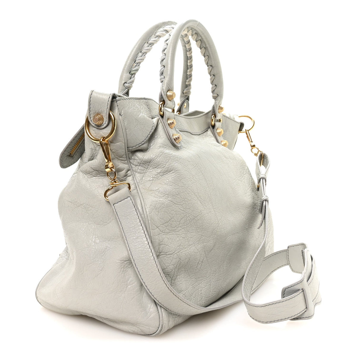Agneau Giant 12 Gold Hardware Velo Gris Glace