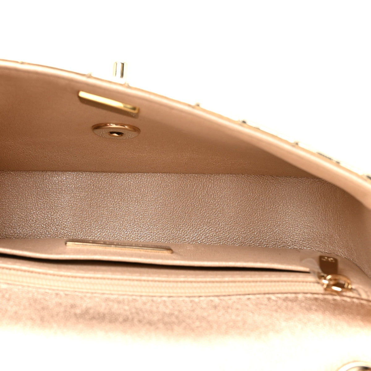 Mirror Calfskin Metallic Calfskin Quilted Hollywood Boulevard Mini Flap With Star Coin Purse Gold