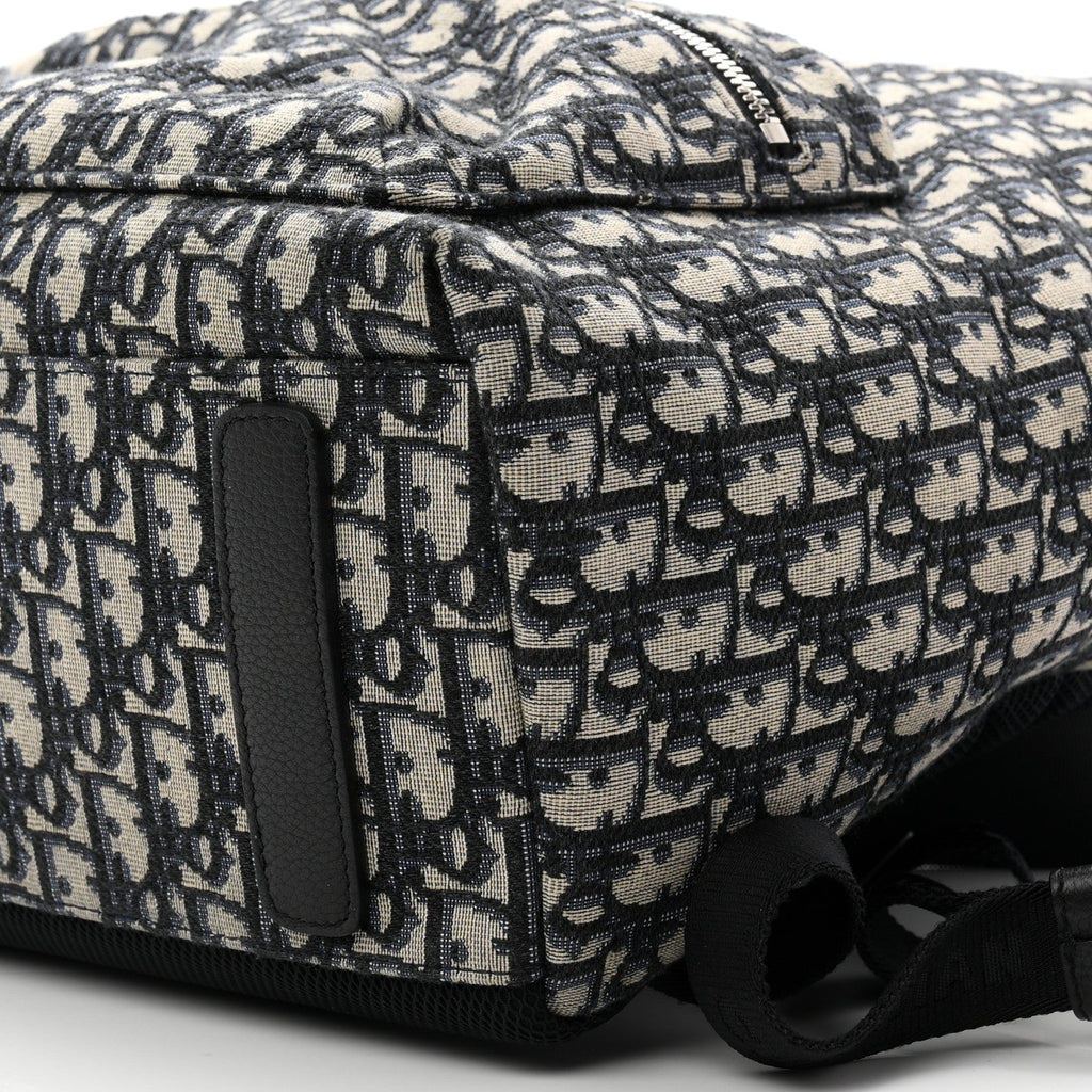 Oblique Calfskin Rider Backpack Beige Black