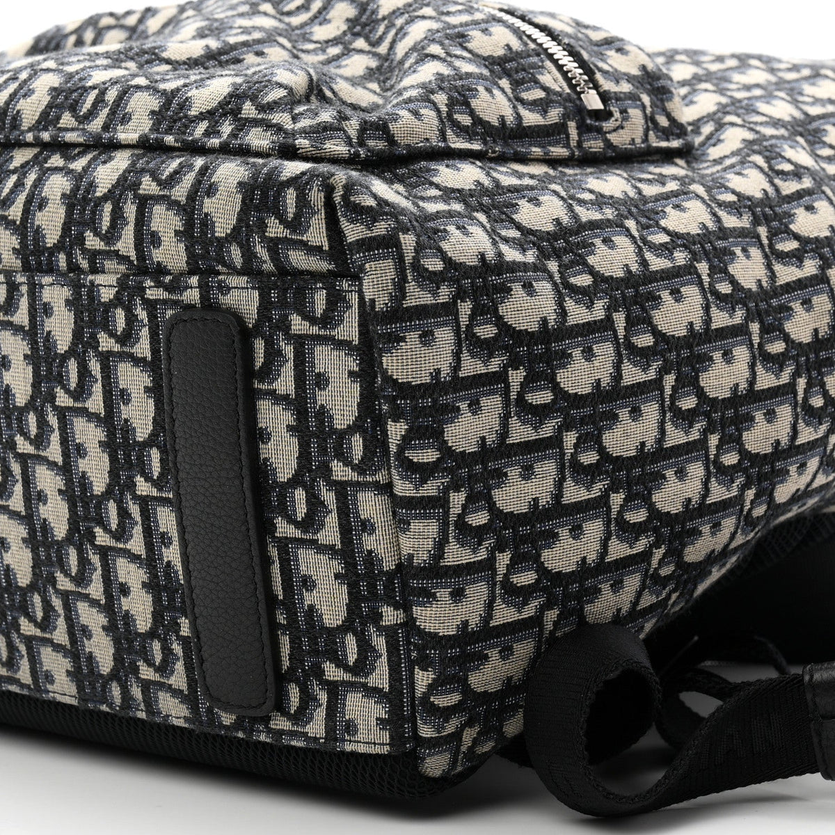 Oblique Calfskin Rider Backpack Beige Black